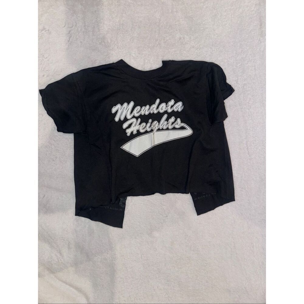 XS cropped top open back black and white